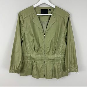 Carlisle Shimmer Zip Front 3/4 Sleeve Light Jacket